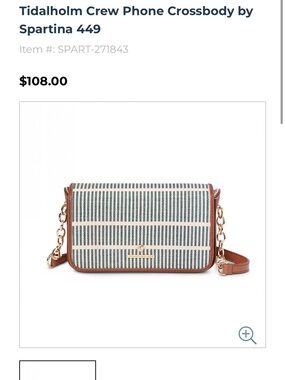 Spartina 449 Striped Blue and Brown Chain-Accent Crossbody